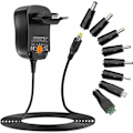 Miniatyrbillede 1 af 5: Universal AC til DC Strømforsyning 3V 4.5V 5V 6V 7.5V 9V 12V 1A Skiftende Strømforsyning Transformer med 8 DC-stik til Husholdnings Elektronik, 100