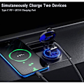 Miniatyrbillede 3 af 5: 4X USB PD Type C & QC 3.0 Biloplader 12V Stikkontakt med Tænd/Sluk-knap