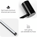 Miniatyrbilde 5 av 5: Innendørs vegglampe 60 cm roterbar nesten 360° LED ultra tynn vegglampe varm hvit moderne svart vegglampe for soverom stue trapp gang