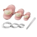 Miniatyrbilde 1 av 5: Dumpling Maker, Empanadas Press Mold Maker Set med Deigkutter, Dumpling Mold Set og Cutter for Pierogi, (Rosa)