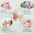 Miniatyrbild 3 av 5: Babyhuva Handduk, Baby Badhandduk, Unikt Djurmönster, Ultra Mjuk, Absorberande för Pojke och Flicka, Baby Presentset / Grå