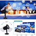 Miniatyrbild 4 av 5: Snöflingeprojektor, Jul-LED-projektorlampa, Snöfallsprojektionslampa, Utomhus- och inomhusjulprojektorlampor för trädgård, bröllop, fest