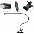 Miniatyrbillede 2 af 5: Sort LED Pianobordslampe, Justerbar LED Klips Læselampe, Koldt og Varmt Lys, Enkelt Rør USB Drevet Arbejdslampe til Stue, Soveværelse