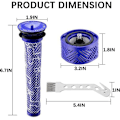 Pikkukuva 2 / 5: Suodattimen vaihto Dyson V6 Absolute Total Clean -sauvaimuriin, jälki- ja esisuodattimet, osat 966741-01 ja 965661-01