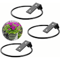 Miniatyrbillede 1 af 5: Vægmonterede Blomsterpottebeslag, 3 stk. Metal Vægmonterede Blomsterpottekroge Potteringholder Blomsterplantebakke Stativ til Blomsterpotter med Diameter 18 cm