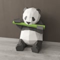 Pikkukuva 5 / 5: 3D-tyyppinen pandaeläin paperimallilelu Koti sisustus DIY paperimalli Juhlaseinävaate A