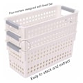 Miniatyrbillede 5 af 5: Små opbevaringskurve i plast til køkkenskabe, opbevaringskurv til soveværelseshylde, 3 stk. (hvid, S)