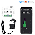 Pikkukuva 1 / 5: Mete Smart Energy Switch Tuya Smart Life Wifi Energianmittauslaite 80A Kw Virtamuuntajan Pihdeillä
