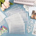 Miniatyrbillede 3 af 5: 100 opbevaringskonvolutter 7x5 tommer, genlukkelige plastikkonvolutter, opbevaringspose til klare stempler, stansede udskæringer, scrapbookingpapir