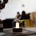 Miniatyrbilde 2 av 5: M1 Glass nattlys Retro USB-lading Tid Pust Søvn LED-lys Egnet for soverom Røykgry