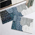 Miniatyrbild 5 av 5: Halkskyddsköksmatta för diskho, geometriskt mönster, set med 2 absorberande golvmattor för kök, mjuk löpare 40 x 60+40 x 120cm(stil 1)-