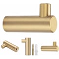 Miniatyrbillede 1 af 5: Sæt med 4 Børstet Messing Væghængte Krog 50mm x 12mm Guld Frakkekroge til Badeværelse Garderobe Håndklædeholder (L-Form)