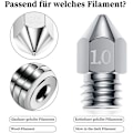 Miniatyrbilde 2 av 5: 3D-printerdyse, 0,4 mm MK8-dyse, 30 stk Ekstruder for 1,75 mm Filament 3D-printer med rengjøringsverktøy