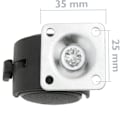 Pikkukuva 3 / 5: Pyörivät pyörät, nylonpyörä jarrulla 40 mm 35x35 mm 4 kpl