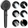 Miniatyrbillede 1 af 5: Øko Højtryks Bruseshowerhoved, 6 Sprøjtetilstande, Anti-kalk Bruseshowerhoved, Nem at Installere (Sort)