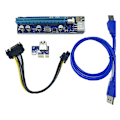 Miniatyrbillede 1 af 5: PCIE1X til 16X Expander Booster Circuit Board Riser Adapter Kabel SATA 6Pin USB3.0