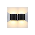 Miniatyrbild 1 av 4: Set med 2 LED-vägglampor 12W Modern Svart Lampa Upp-Ner Design för Vardagsrum Sovrum Korridor (Varmvit) HIASDFLS