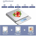 Miniatyrbilde 4 av 5: Digital kjøkkenvekt USB oppladbar 3kg/0.1g Digital bakevekt, presis elektronisk vekt rustfritt stål veiebord brett, Tare-Ens