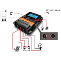 Miniatyrbillede 4 af 5: 30A Solcelle Laderegulator 12V24V Solpanel Batteri Regulator Auto Regulator 2 USB LCD Display Ladning Aflader