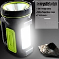 Miniatyrbillede 4 af 5: Lommelygte - Kraftig mAh USB Genopladelig LED Lommelygte med Sidelys, Vandtæt Lommelygte til Nødsituation Vandring, Camping Jagt (med Side Li