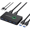Miniatyrbild 1 av 5: USB KVM-switch USB KVM-switch USB 3.0 för mus, skrivare, Mi Box 2Pc delning av port 4 st USB-hubbenhet