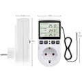 Miniatyrbillede 2 af 5: 230V Temperaturregulator Stikkontakt med Sensor Digital Termostat Stikkontakt LCD Display Temperaturkontakt med Timer Velegnet til Køleskab Opvarmning
