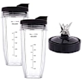 Miniatyrbillede 2 af 5: 24 Oz Kopper med To-Go Låg, 7-Fin Ekstraktorblad, til Nutri Ninja Auto IQ Blender BN801 SS101 BL480-30 BL641 BL642-30