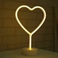Miniatyrbilde 2 av 5: Hjerteformet nattlys LED Neon-skilt med base, Neon LED-lys Batteri- eller USB-drevet, Neonlysdekorasjon til jul, bursdagsfest, stue