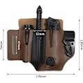 Miniatyrbild 2 av 5: EDC läderhölster, multifunktionellt PU-läder EDC-verktygshölster för att organisera verktyg (brunt)-