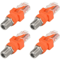 Miniatyrbillede 1 af 5: Koaksial til Ethernet-adapter, 4 stk. RF-koaksial F til RJ45 han-konverter til linjetester