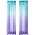 Miniatyrbilde 1 av 5: 2 stk Gradient Farge Tulle Gardiner for Soverom Voile Gardiner Vindu Behandling Paneler Dekor -1X2.5M