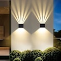 Miniatyrbillede 1 af 5: Indendørs væglampe, 2 stk. LED Moderne væglampe, 3000K varm hvid aluminium væglampe, vandtæt IP65 udendørs væglampe til soveværelse, hjem, gang