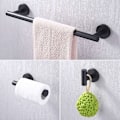 Miniatyrbillede 3 af 5: by Amazon Sort af Badeværelsestilbehør i Sort 3 Dele Håndklædeholder Toiletpapirholder Frakkeholder Væghængt 304 Rustfrit Stål Mat Sort, LA20BKDG-32-DENU