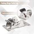 Miniatyrbillede 5 af 5: 2 stk. 0-90-180 graders selvspærrende foldehængsel bordben sølv folde sofabord møbel hardware skabshængsel