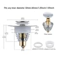 Miniatyrbillede 4 af 5: Universal Pop Up vaskeproppen med anti-tilstopningsfilter (32 til 42 mm)