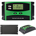 Miniatyrbild 4 av 5: 30A Solarkontroller 12V 24V LCD-funktion Dubbla USB-utgångar 5VDC Solcellspanel Batteriladdningsregulator
