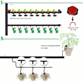Miniatyrbillede 3 af 5: 100 stk drypvanding justerbar dryp automatisk vandingssystem slange dryp mikro sprinklere emitter dryppere til plante drivhus DIY have