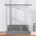 Miniatyrbillede 2 af 5: Grå Makeup Organizer Badeværelse Kosmetisk Opbevaringsboks Kontor Desktop Makeup Opbevaringsboks Diverse Artikler Beholder