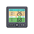 Miniatyrbild 1 av 5: Väderstation trådlös inomhus utomhus sensor termometer hygrometer digital väckarklocka barometer prognos färg Svart