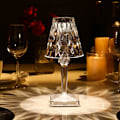 Miniatyrbilde 3 av 5: Bordlampe med krystall, LED-lyslist, 3 farger, berøringsfølsom, oppladbar, dimmbar, nattlampe for soveromsinnredning
