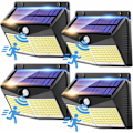 Miniatyrbild 1 av 5: Solcellsdrivna Utomhuslampor, 4-pack 248 LED Solcellsdrivna Utomhuslampor med Rörelsesensor, 3 Lägen Solcellsdrivna Utomhuslampor, IP6 Vattentät Solcellslampa
