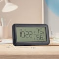 Miniatyrbild 3 av 5: Inomhus Hygrometer Termometer med Väckarklocka, LCD Digital Termometer, för Sovrum, Vardagsrum, Vinkällare (Svart)