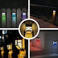 Miniatyrbilde 5 av 5: Solcellelamper, LED utendørs gjerdestolpelys, 2 fargeskiftende varmt hvitt RGB lysmoduser for uteplass, trapper, hage, 4-pakning