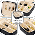 Miniatyrbillede 5 af 5: Bærbar Rejse Organizer Opbevaringsboks Læder Opbevaringsæske Øreringe Halskæde Ring Display Organizer C