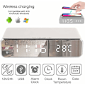 Miniatyrbild 3 av 5: Digital väckarklocka med laddare 2 i 1 sladdlös telefon, USB-uppladdningsbar, tystgående, nätström