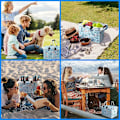 Miniatyrbilde 5 av 5: Piknikkurv, isolert kurv, handlekurv, kjølebag, handlepose, piknikpose for å bære mat, piknik, fotturer, camping