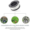 Miniatyrbilde 5 av 5: 6-pakning med linespoler med 2 deksler for å erstatte reservespolen for Black Decker gresstrimmer