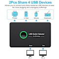Miniatyrbild 3 av 5: USB KVM-switch USB KVM-switch USB 3.0 för mus, skrivare, Mi Box 2Pc delning av port 4 st USB-hubbenhet