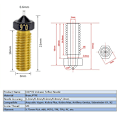 Miniatyrbilde 2 av 5: Messingdyse Sett for Hotends PTFE - M6 Gjengetråd 3D-skriverdeler for Vyper, Plus, Max