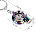 Miniatyrbilde 5 av 5: Bil Turbo Spinner Nøkkelring med Ekte Lyd og LED-lys Mini Turbolader Nøkkelring for Tilbehør Bilnøkler,A